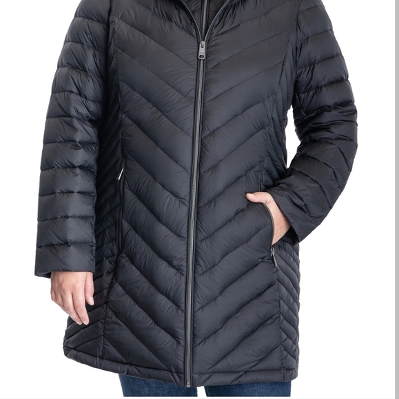 michael michael kors plus size hooded packable puffer coat